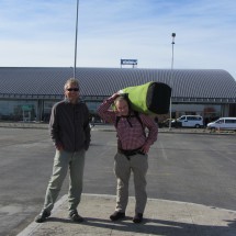 Alfred and Tommy in front of the airport of Punta Arenas